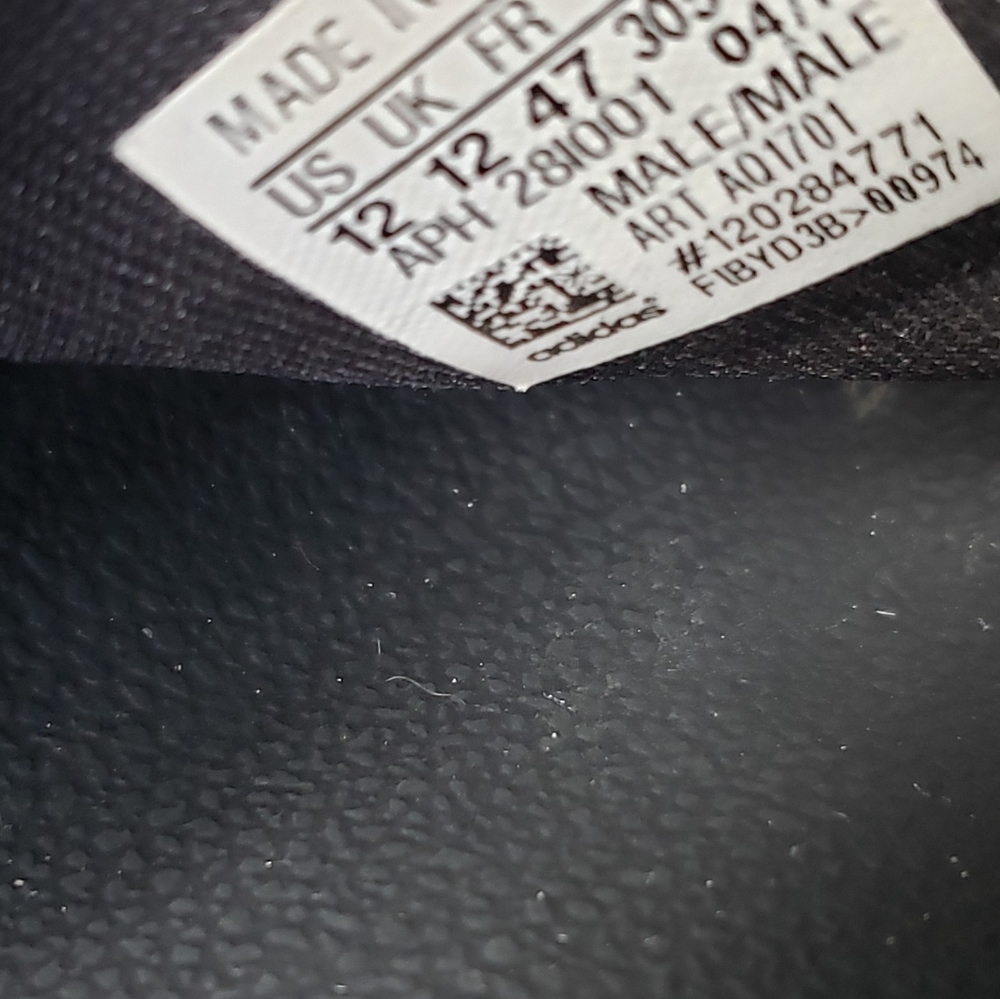 Mens Black and White Adidas Cloudfoam Slides - Picture 7 of 7